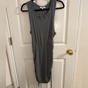 Steve Madden Gray Sleeveless Sheath Midi Dress
